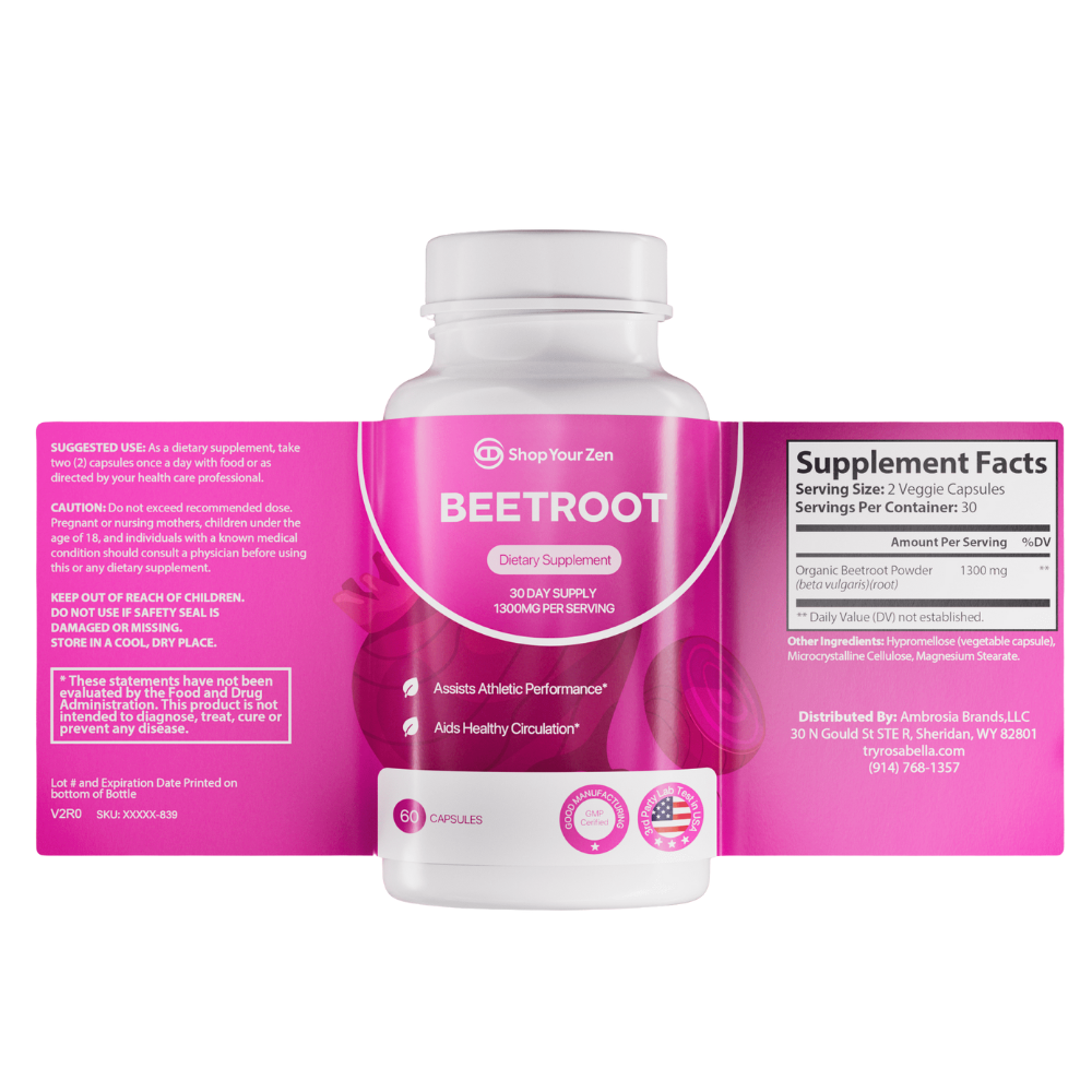 Shop your Zen Organic Beet Root Capsules